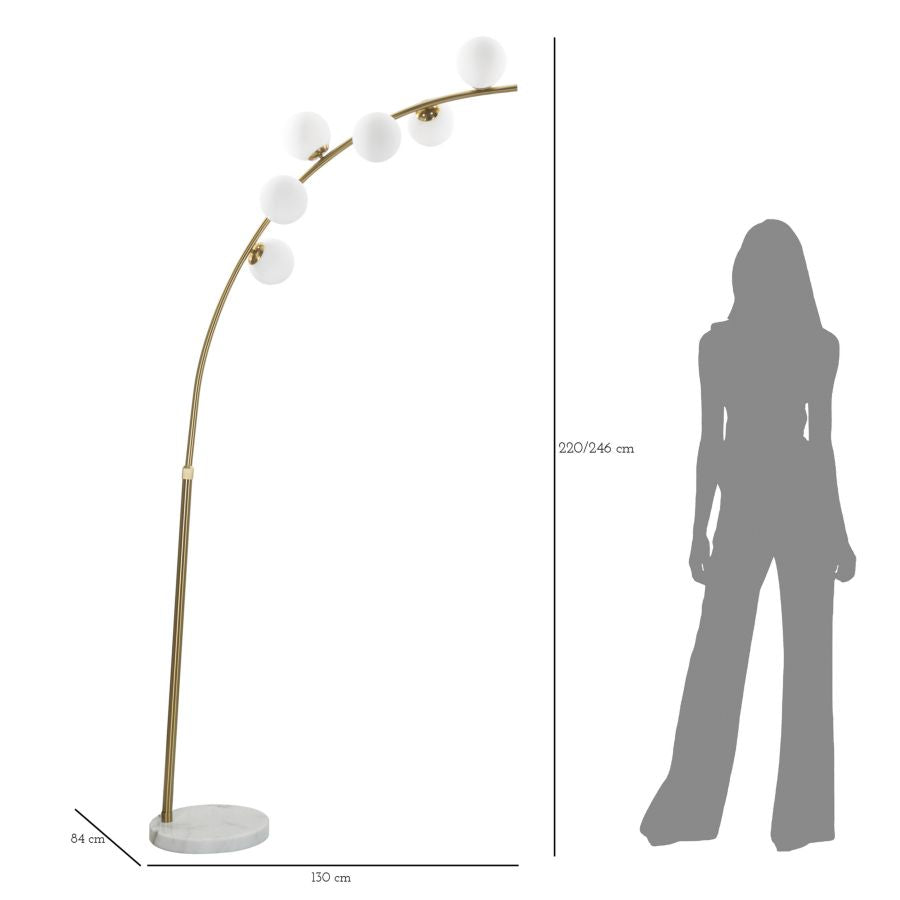 Mauro Ferretti Lampada da Terra Glamy Arc 6 Luci 130 x 45 x 220-246 cm