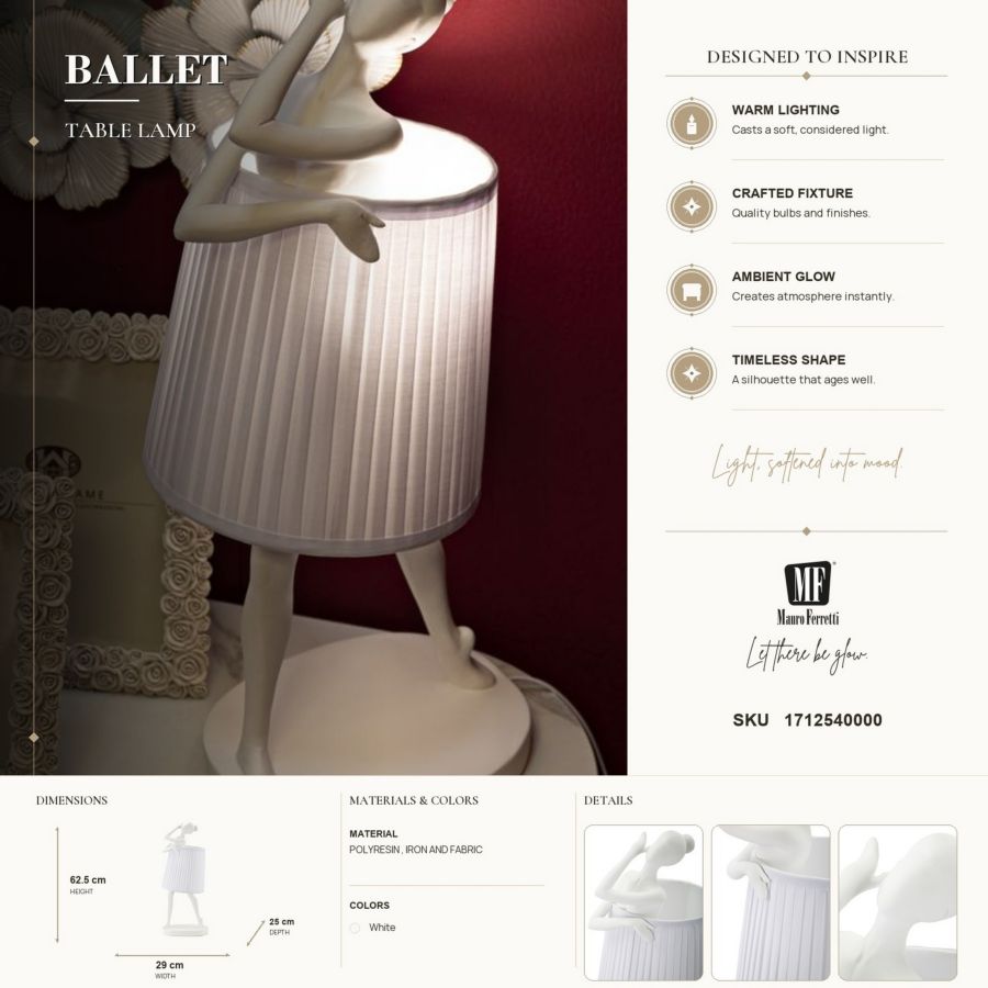 Mauro Ferretti Lampada Ballet 29 x 25 x 62,5 cm