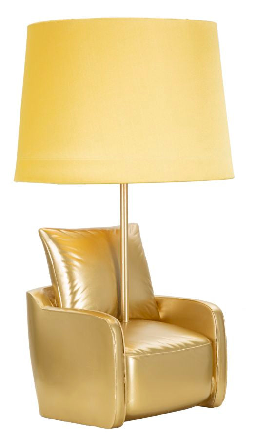 Mauro Ferretti Lampada da Comodino Midcentury Gialla Ø 26 x 46 cm