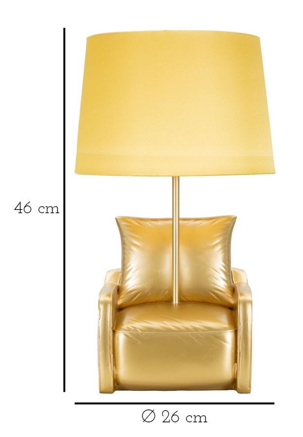 Mauro Ferretti Lampada da Comodino Midcentury Gialla Ø 26 x 46 cm