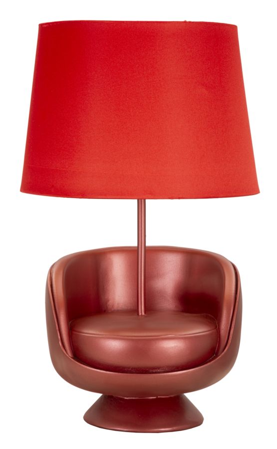 Mauro Ferretti Lampada da Comodino Midcentury Rossa Ø 26 x 43 cm
