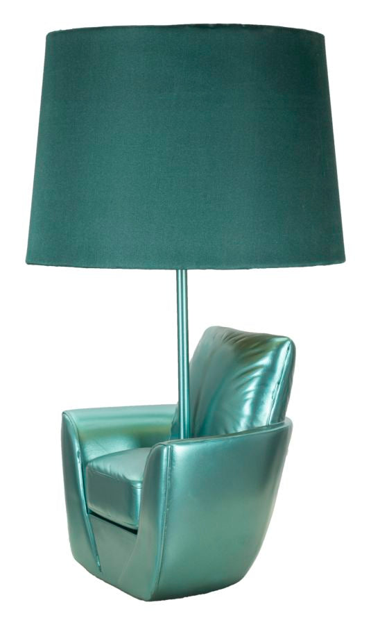 Mauro Ferretti Lampada da Comodino Midcentury Turchese Ø 26 x 43 cm