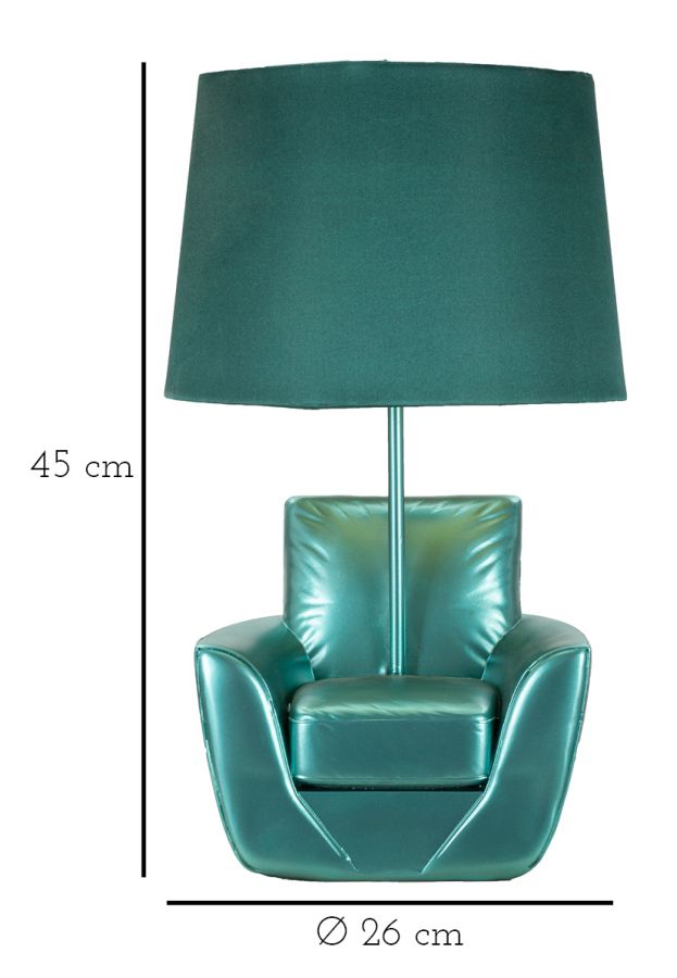 Mauro Ferretti Lampada da Comodino Midcentury Turchese Ø 26 x 43 cm