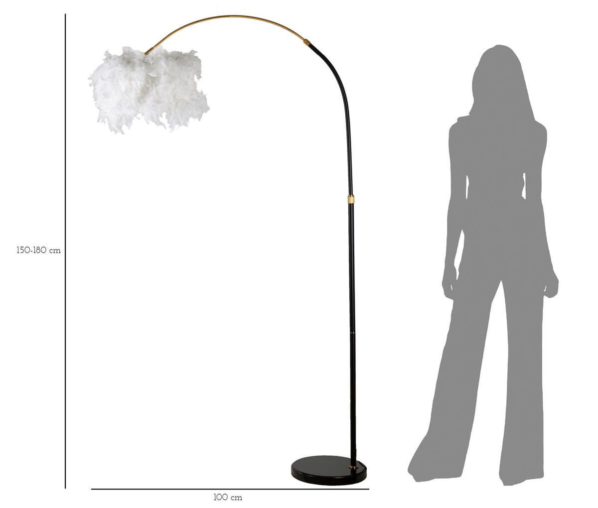Lampada da terra arc plur cm 100x150-180