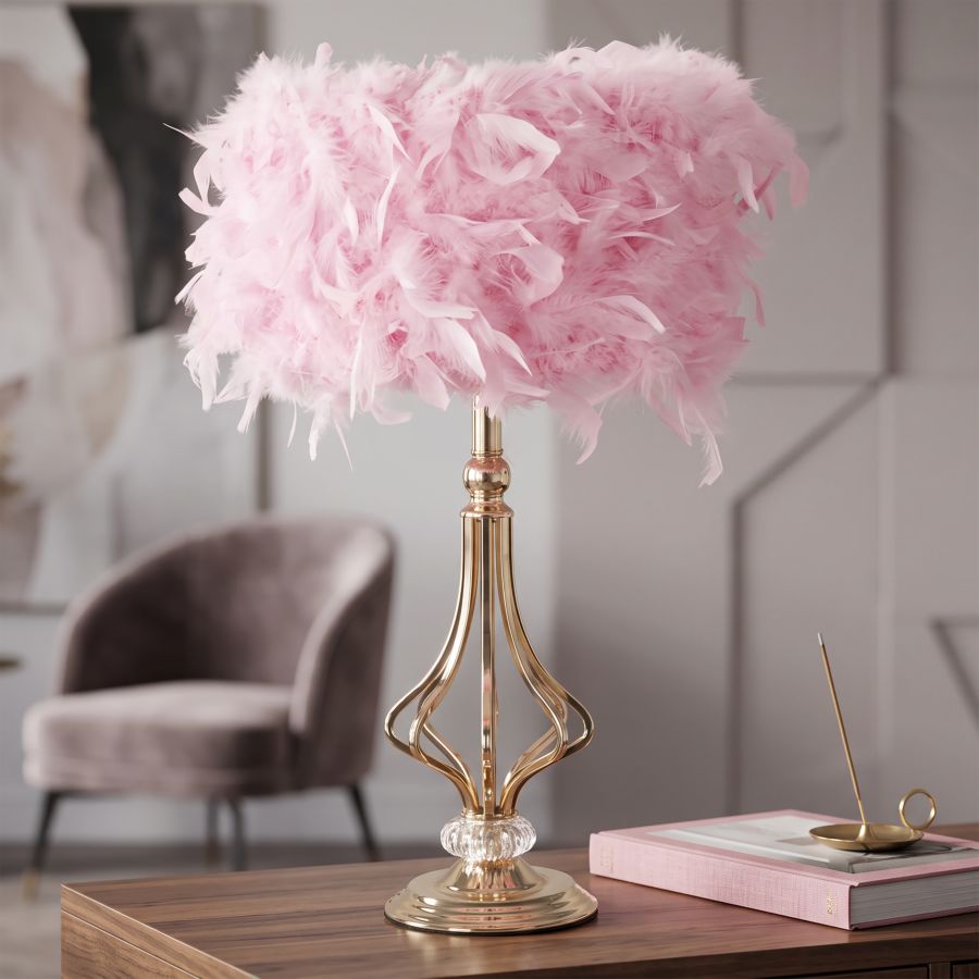 Lampada da tavolo tarty rosa cm ø 25x54