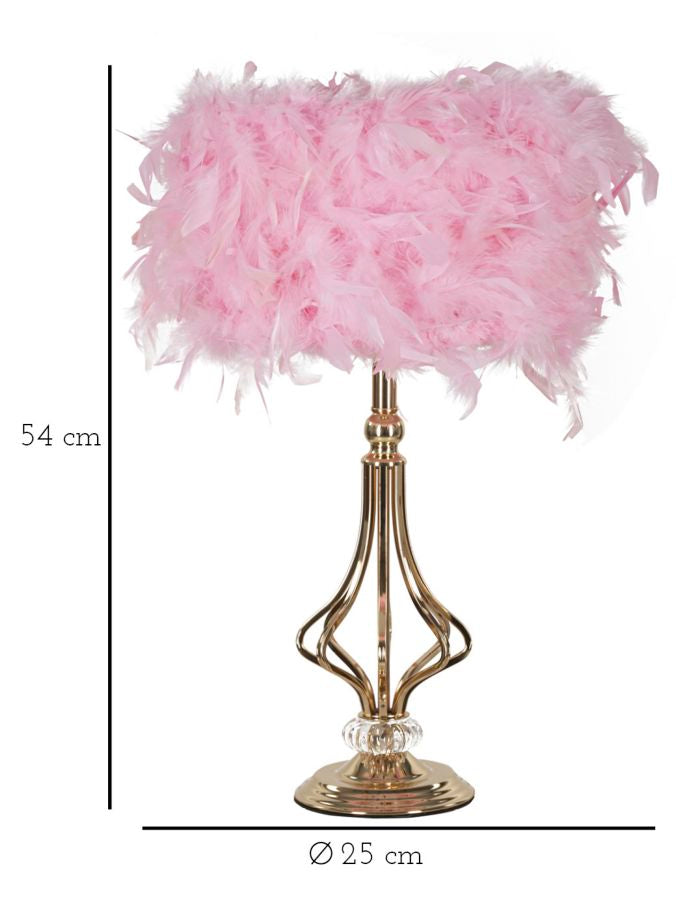 Lampada da tavolo tarty rosa cm ø 25x54