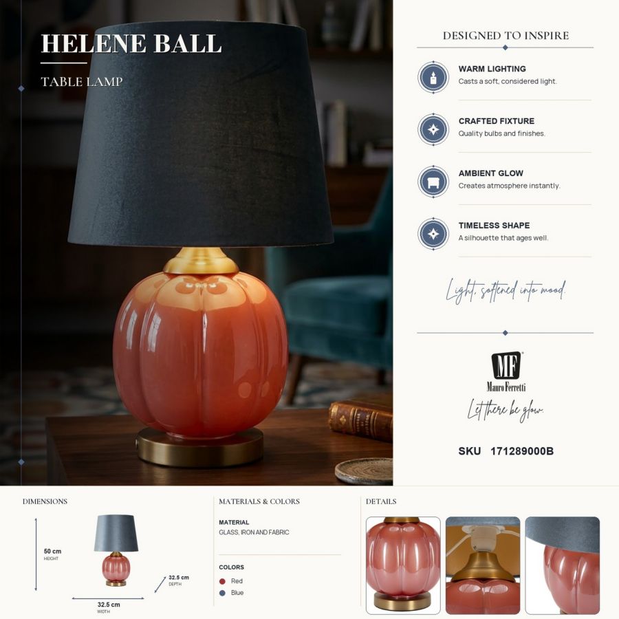 Lampada da tavolo helene ball cm ø32,5x50