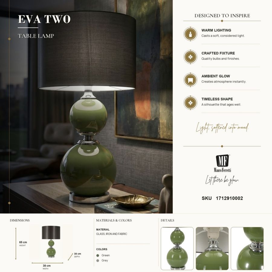 Lampada da tavolo eva two cm ø 38x65