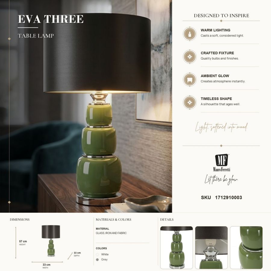 Lampada da tavolo eva three cm ø33x57