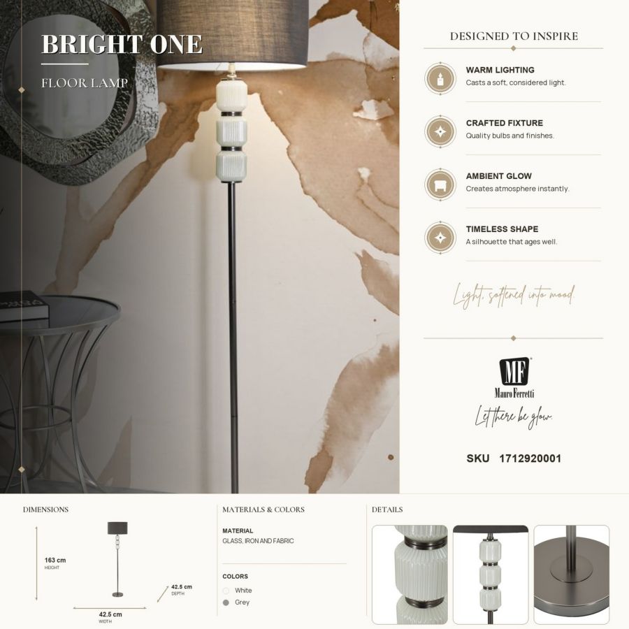 Lampada da terra bright one cm ø 42,5x164