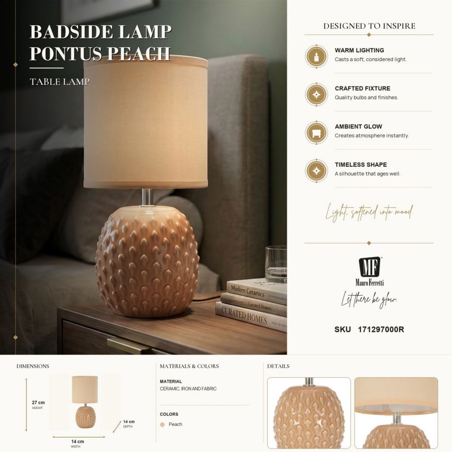 Lampada da comodino pontus pesca cm ø 14x27 min 2