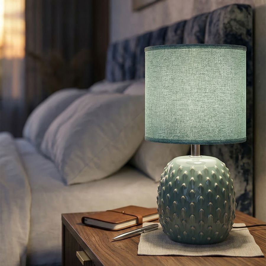 Lampada da comodino pontus turchese cm ø 14x27 min 2