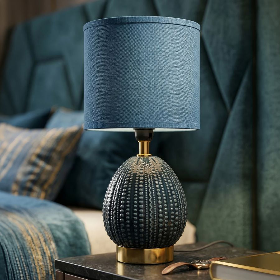 Lampada da comodino flavi blu cm ø 15x30,5 min 2