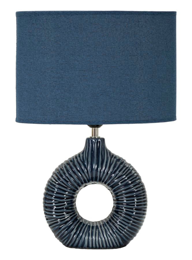 Lampada da tavolo seta blu cm 28,5x15x43