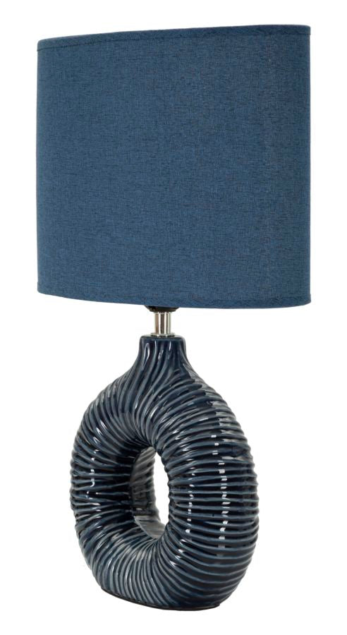 Lampada da tavolo seta blu cm 28,5x15x43