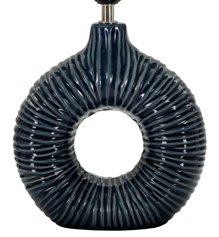 Lampada da tavolo seta blu cm 28,5x15x43