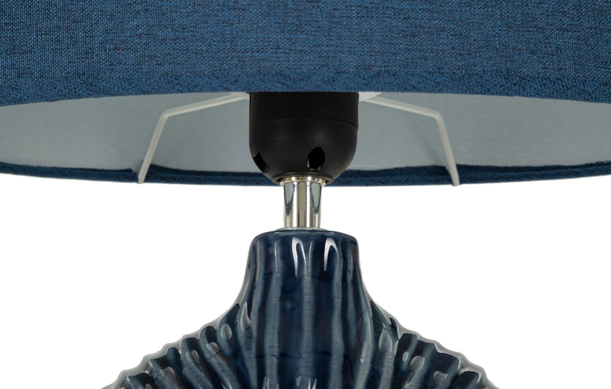 Lampada da tavolo seta blu cm 28,5x15x43