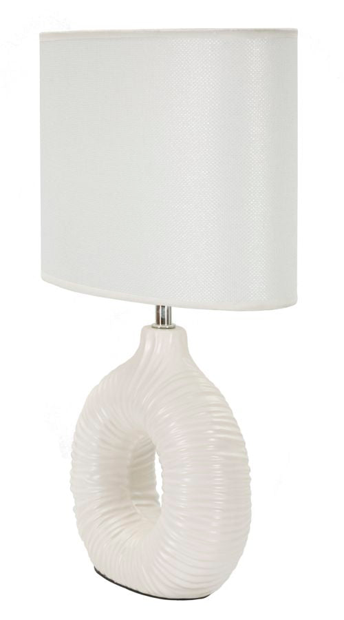 Lampada da tavolo seta bianca cm 28,5x15x43