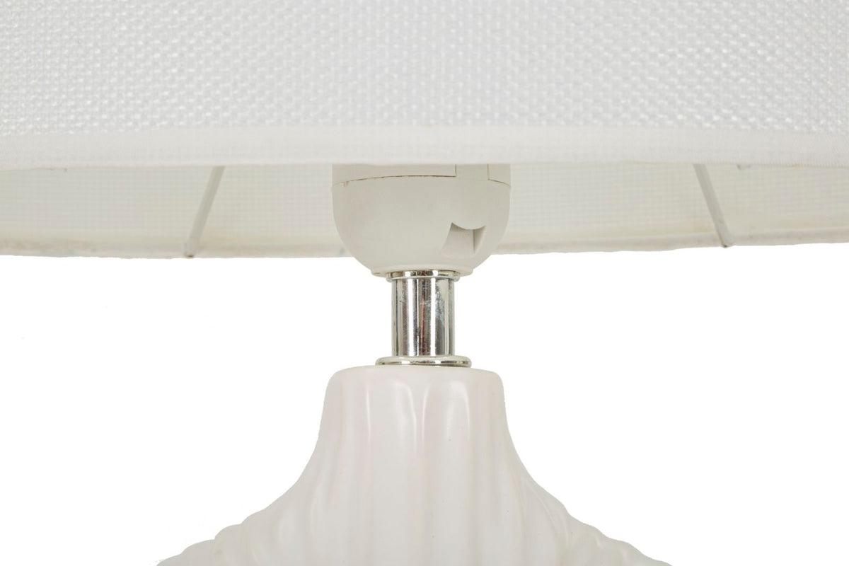 Lampada da tavolo seta bianca cm 28,5x15x43