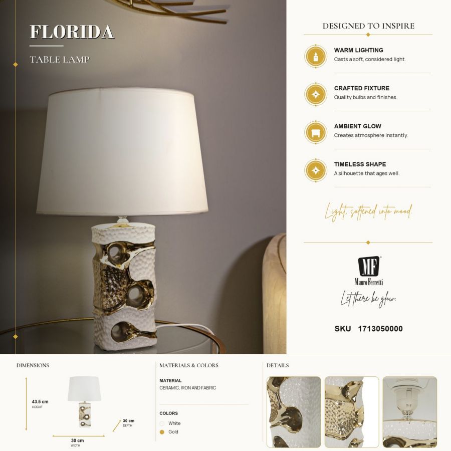 Lampada da tavolo florida cm ø30x43,5