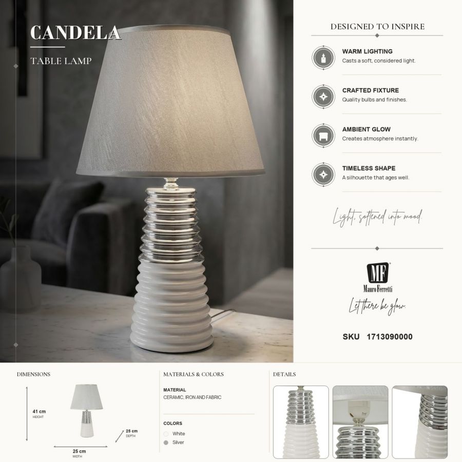 Lampada da tavolo candela cm ø 25x41 min 2