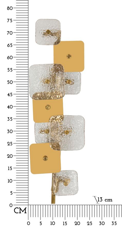 Lampada da muro glassy cm 24x13x76