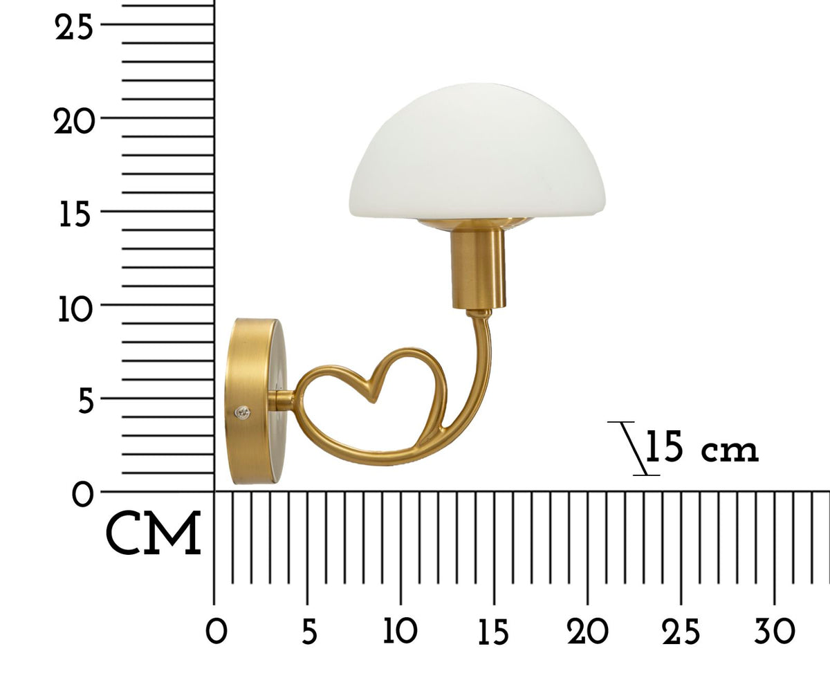 Lampada da muro lovy gold cm 23x15x22