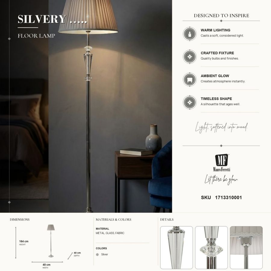 Lampada da terra silvery cm ø 40x164