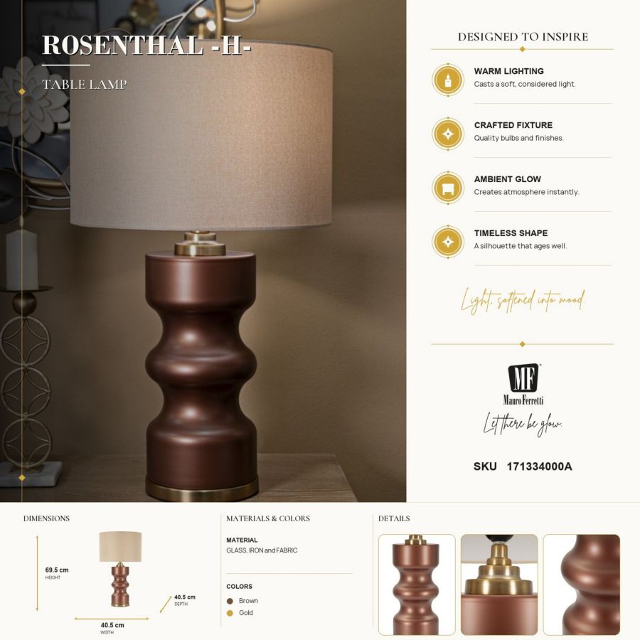 Lampada da tavolo rosenthal -a- cm ø 40,5x69,5