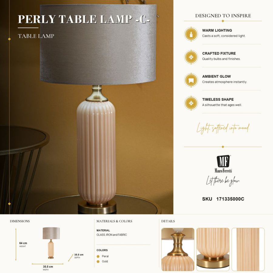 Lampada da tavolo perly -c- cm ø 35,5x64