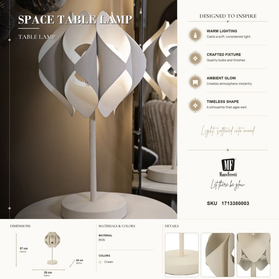 Mauro Ferretti Lampada da Tavolo Space Ø 28 x 57 cm