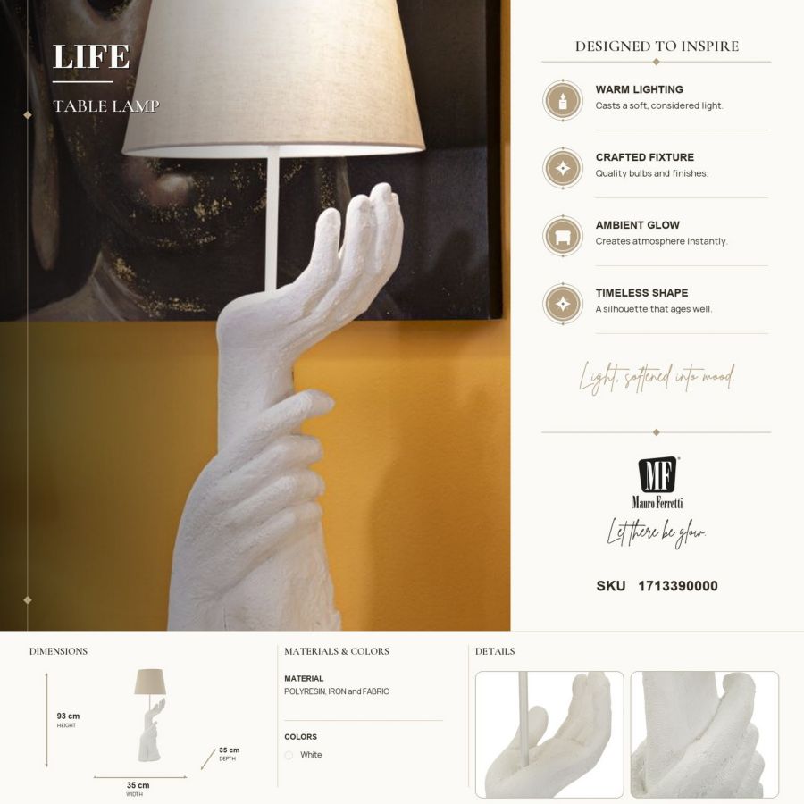 Mauro Ferretti Lampada da Tavolo Life Ø 35 x 93 cm