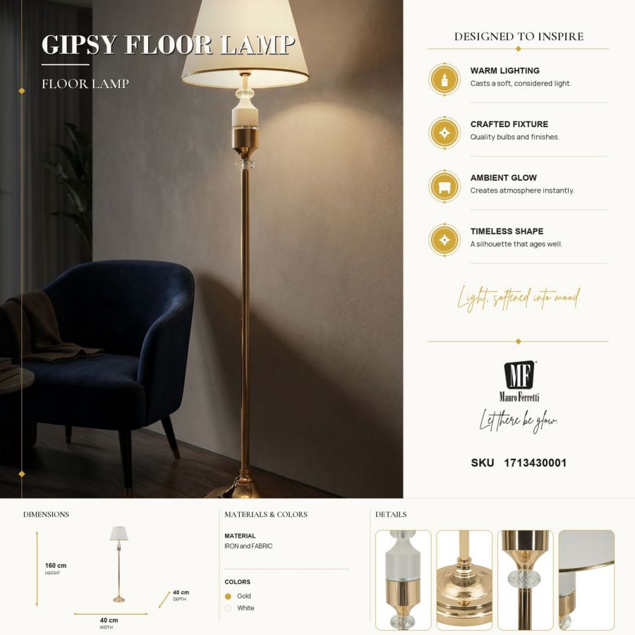 Lampada da terra gipsy cm ø 40x160