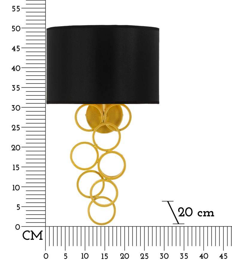 Lampada da muro rich cm 30x20x50