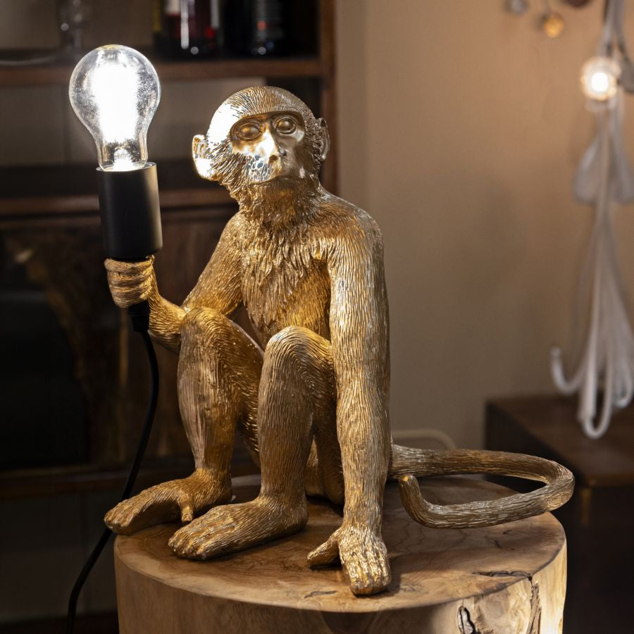 Lampada da tavolo monkey seduta oro cm 33x33x32