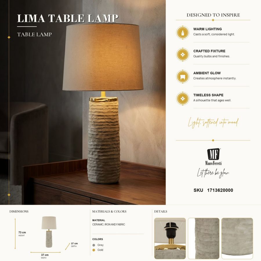 Lampada da tavolo lima cm ø 37x73
