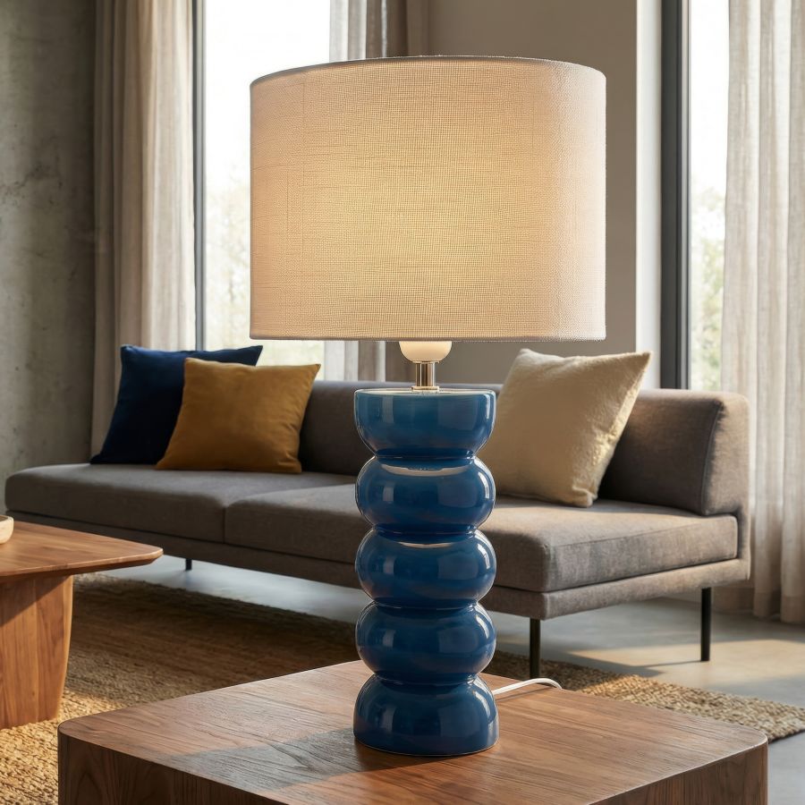 Lampada da tavolo torr blu cm ø 25x46