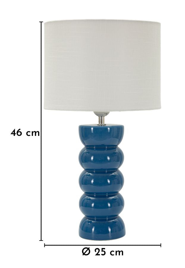 Lampada da tavolo torr blu cm ø 25x46