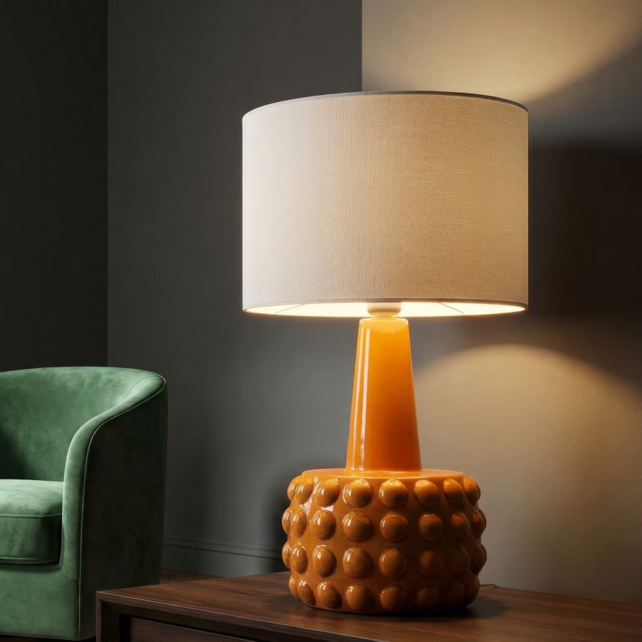 Lampada da tavolo gress senape cm ø 30x51,5