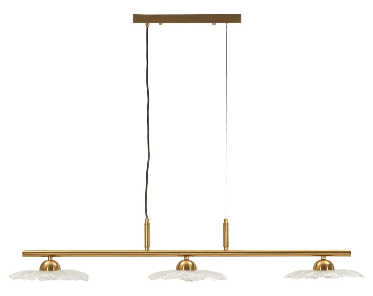 Lampadario emily 3 luci vetro trasparente cm 100x24x18
