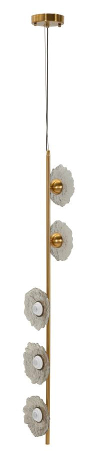 Lampadario emily verticale vetro grigio cm 15x16x110