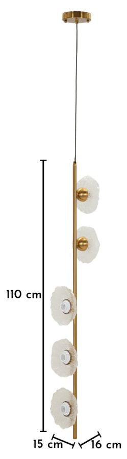 Lampadario emily verticale vetro trasparente cm 15x16x110