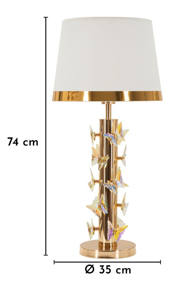 Lampada da tavolo gold butterfly cm ø 35x74