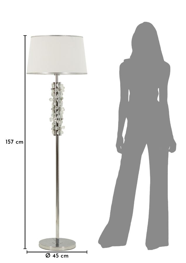 Lampada da terra silver flower cm ø 45x157