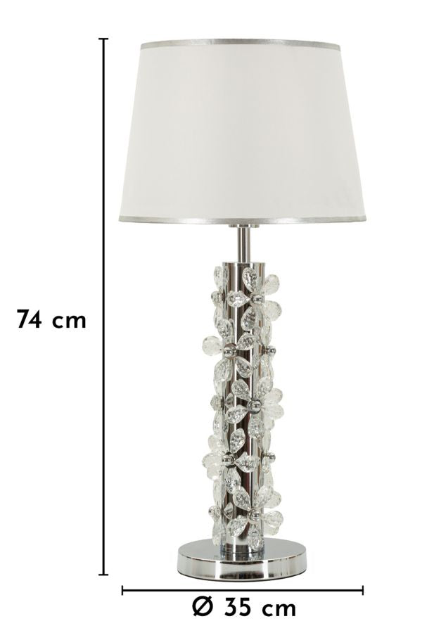 Lampada da tavolo silver flower cm ø 35x74
