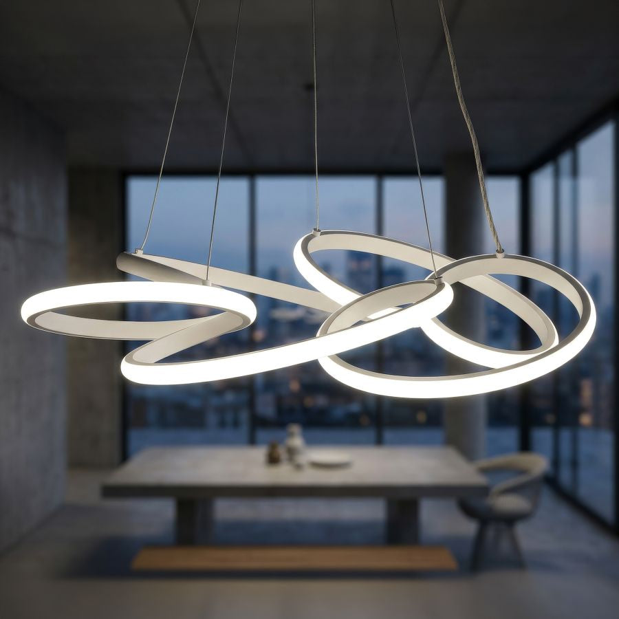 Lampadario LED glovy bianco cm ø 55x120 (luce con 3 temperature di colore)
