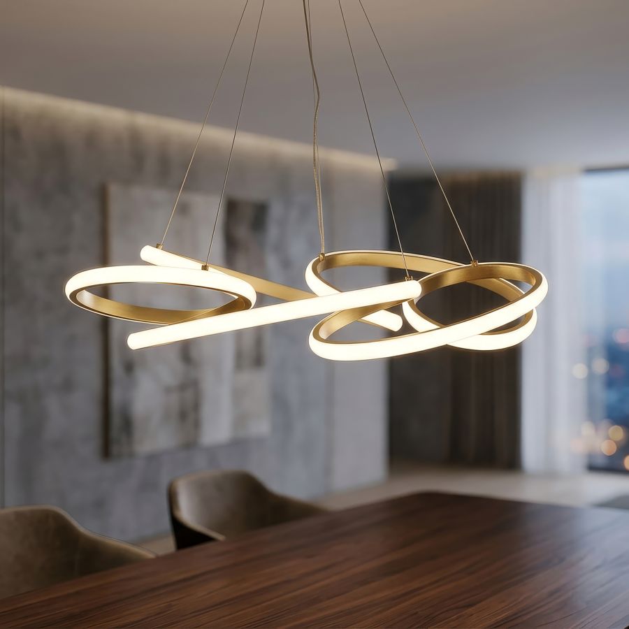 Lampadario LED glovy gold cm ø 55x120 (luce con 3 temperature di colore)