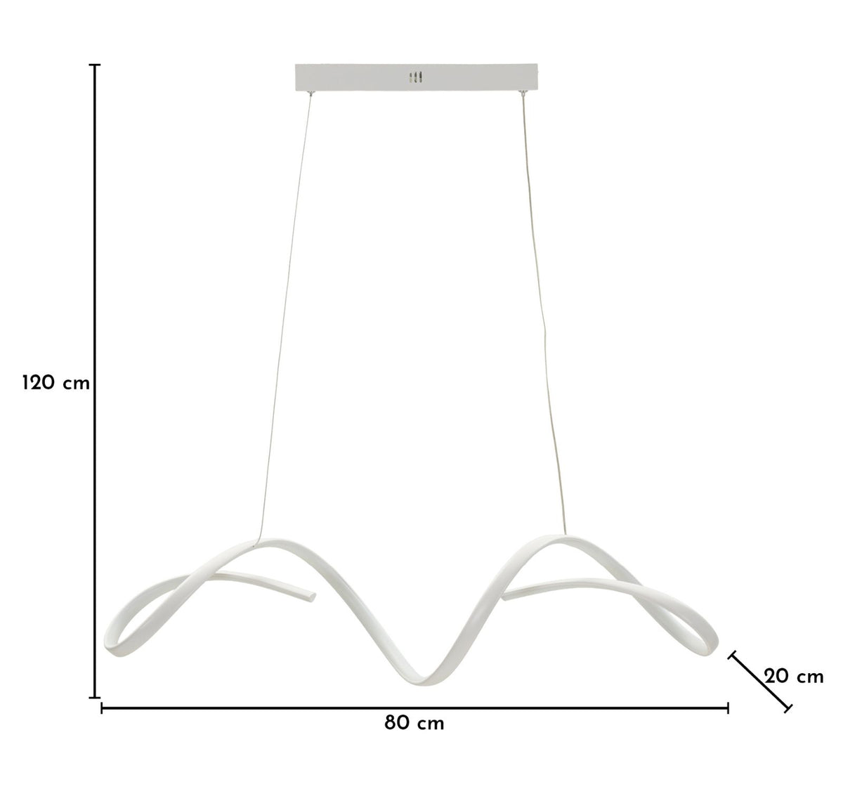 Lampadario LED uter bianco cm 80x20x120 (luce con 3 temperature di colore)