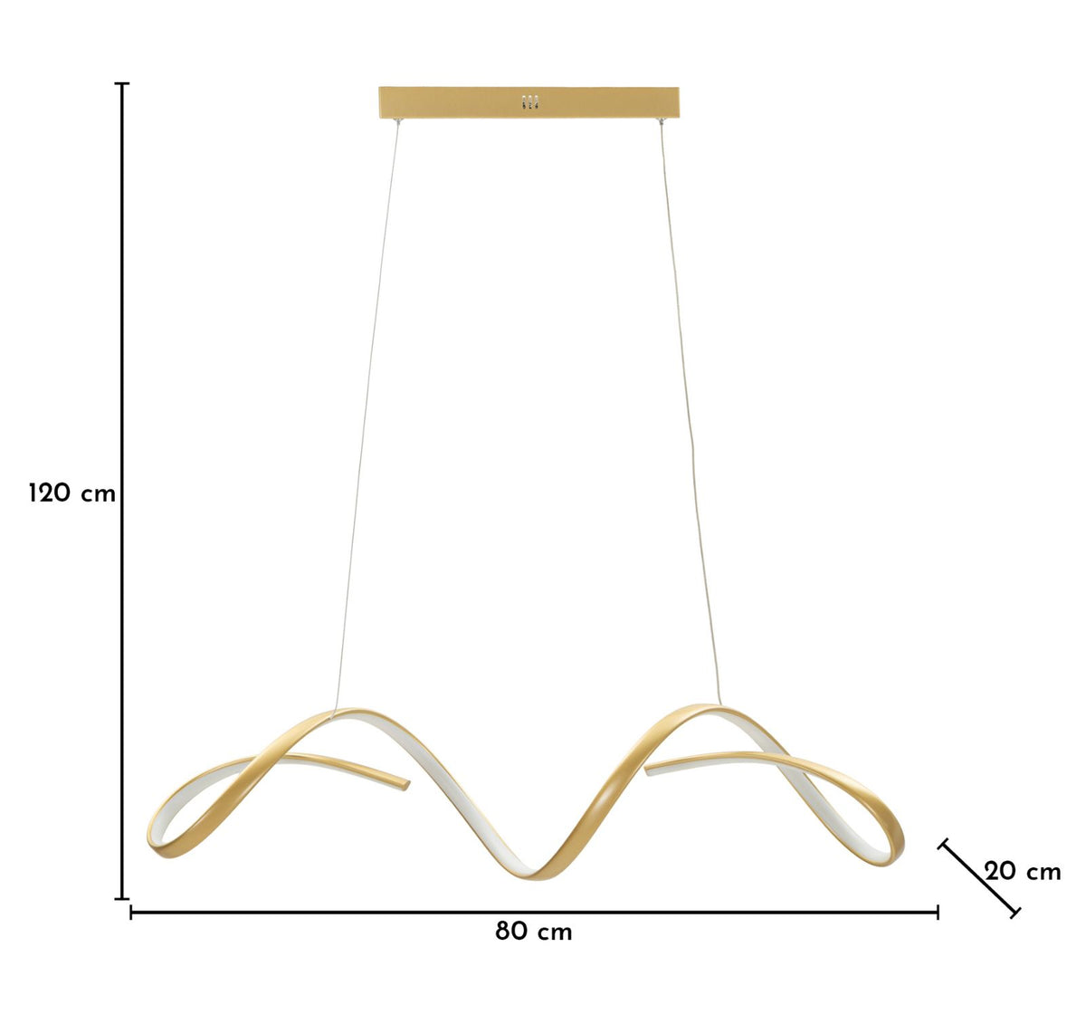 Lampadario LED uter oro cm 80x20x120 (luce con 3 temperature di colore)