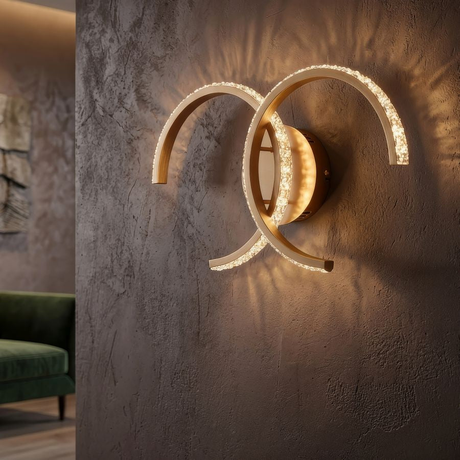 Lampada da muro LED double c cm 41x8,5x24 (luce con 3 temperature di colore)